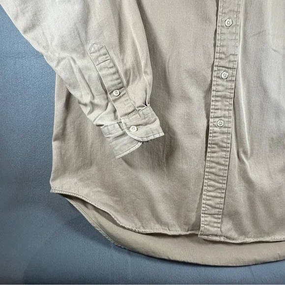 Polo Ralph Lauren Blaire Vintage Button Down Shirt 100% Cotton Size L Tan - Picture 6 of 8